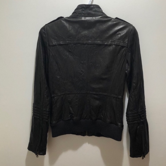 Guess Jeans Genuine Leather Moto Brown Cheetah print Jacket - Picture 9 of 11